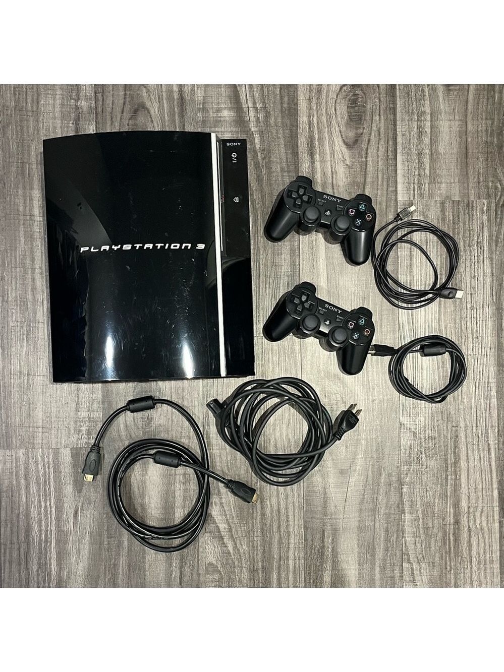 Sony PlayStation 3 PS3 Fat Console CECHK01 80GB Bundle 2 Controllers 13 Games